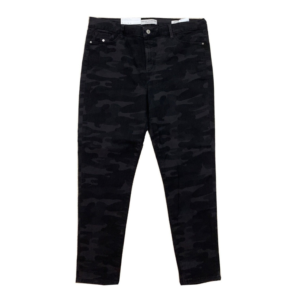 NWT‎ Women's Black Camo SOCIAL STANDARD Ankle Skinny Pants Size 4